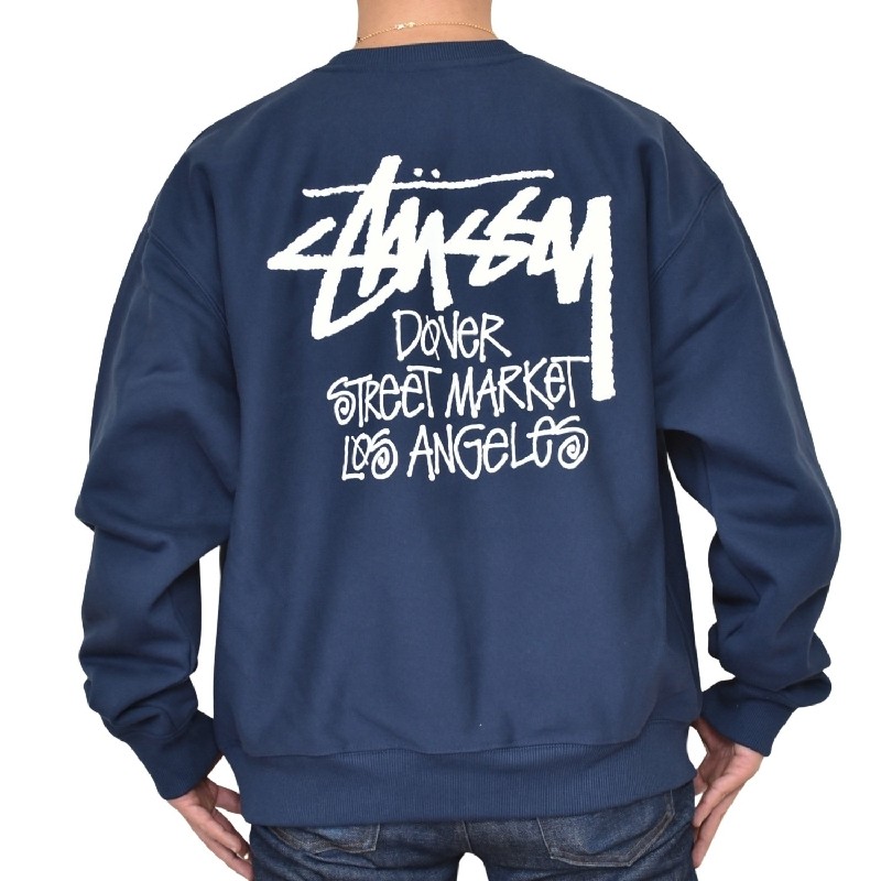 �礭����������� STUSSY ���ƥ塼���� ���롼�ͥå� �������åȥ���� �ɡ��С����ȥ꡼�ȥޡ����å� LA���� �����󥼥륹 Los Angeles STOCK DSM WORLD TOUR CREW XXL