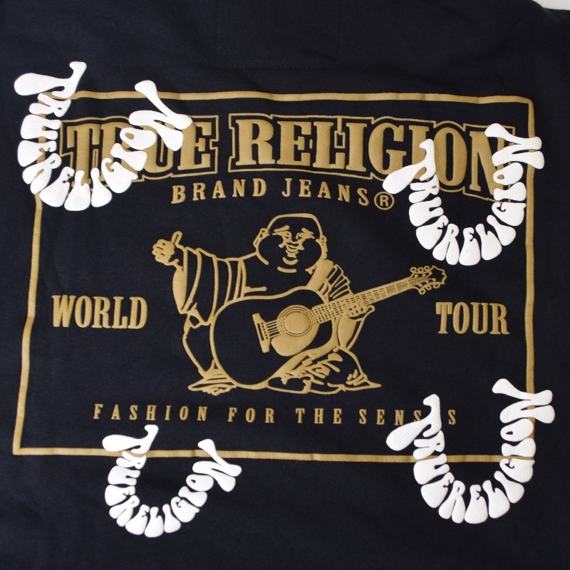 礭  TRUE RELIGION ȥ롼ꥸ BIG T WARPED PUFF PRINT LOGO ZIP HOODIE ե른å աǥ å ѡ XXL XXXL