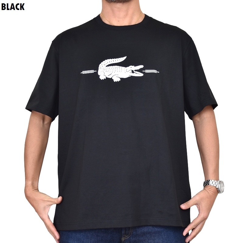 �礭�������� ��� Lacoste �饳���� ���롼�ͥå� Ⱦµ�ԥ���� �֥�å� �� �ͥ��ӡ� �� ���꡼�� CLASSIC FIT XXL XXXL XXXXL