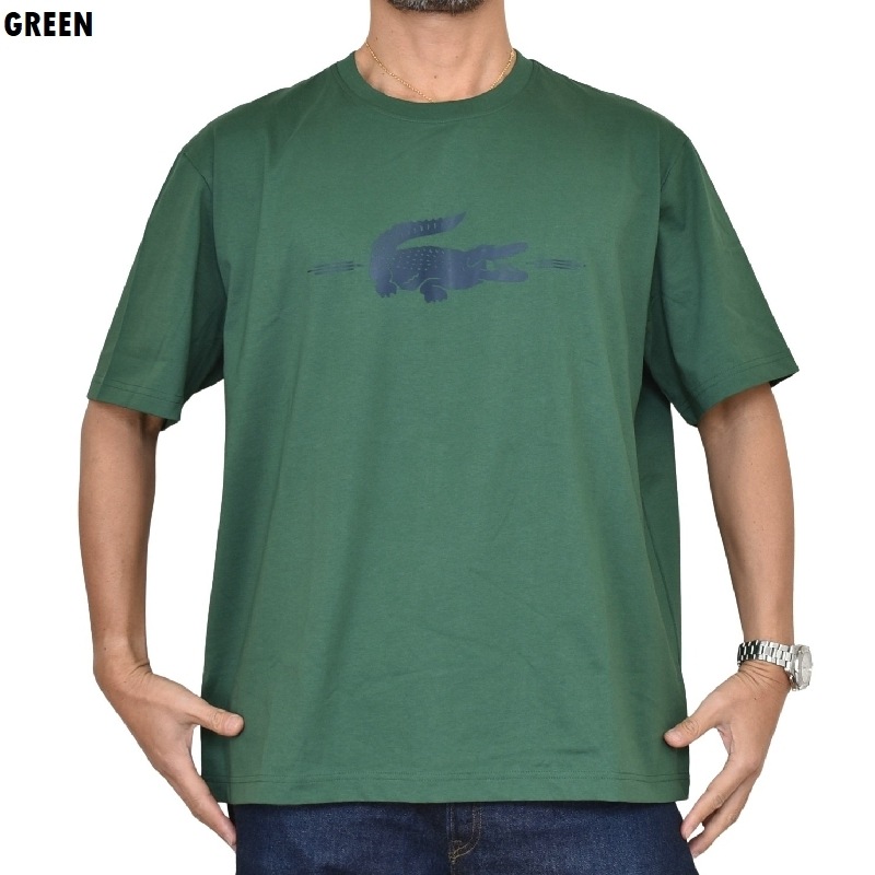 �礭�������� ��� Lacoste �饳���� ���롼�ͥå� Ⱦµ�ԥ���� �֥�å� �� �ͥ��ӡ� �� ���꡼�� CLASSIC FIT XXL XXXL XXXXL