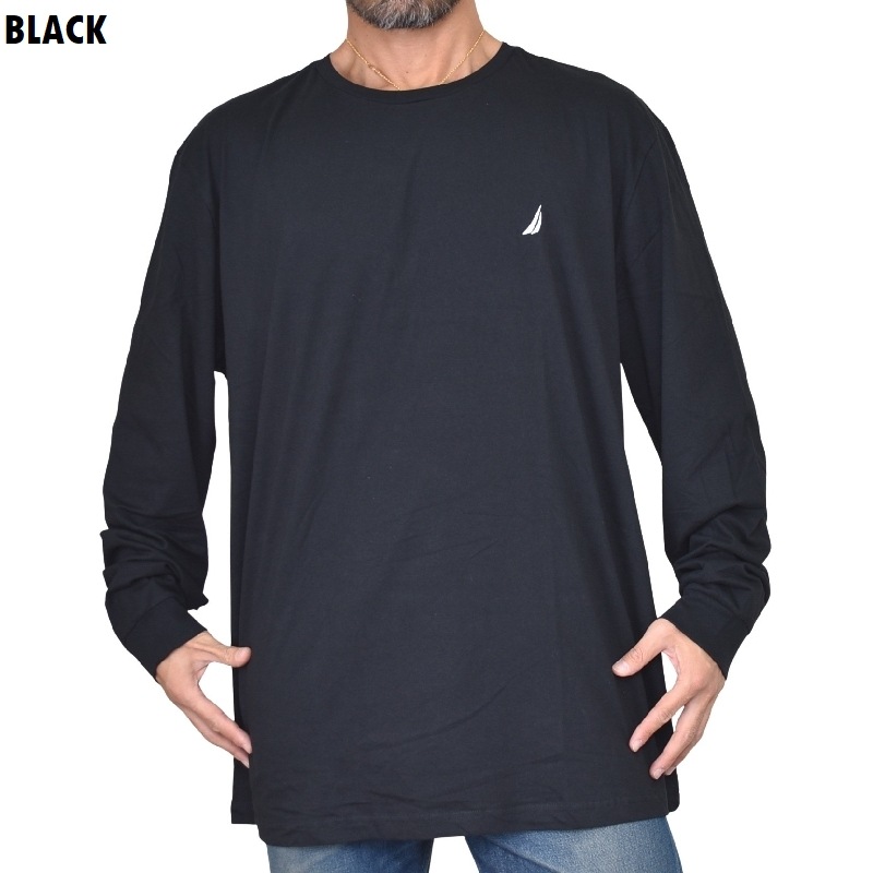 �礭�������� ��� NAUTICA �Ρ��ƥ��� �Ρ����� Ĺµ�ԥ���� ����� ���ݥ���Ȼɽ� ���롼�ͥå� �֥�å� �ͥ��ӡ� XL XXL XXXL