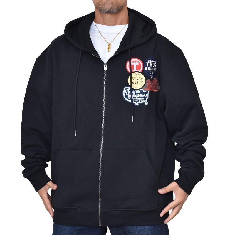 礭  TRUE RELIGION ȥ롼ꥸ VINTAGE PATCH ZIP HOODIE ե른å աǥ å ѡ XXXL