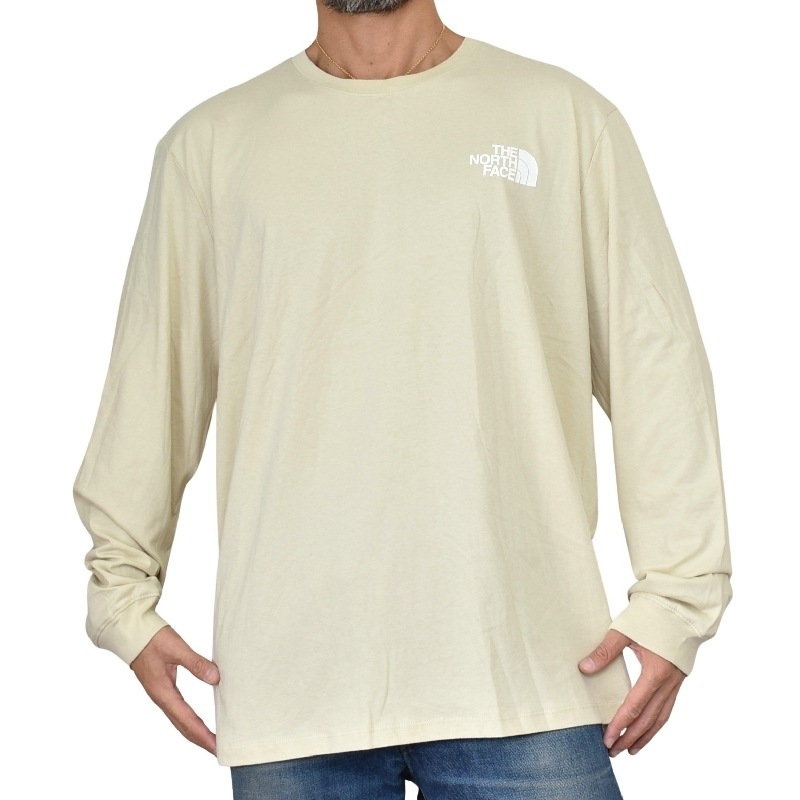 HYSFORM ベージュ 長袖Tシャツ　Lサイズ 大きいサイズ メンズ ノースフェイス ロンT 長袖 Tシャツ バック