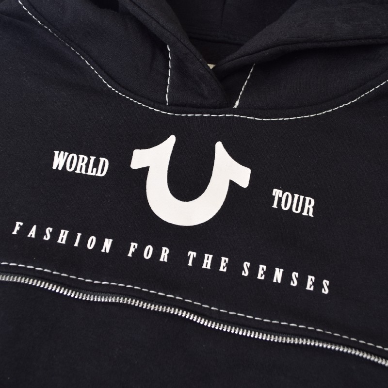 礭  TRUE RELIGION ȥ롼ꥸ BIG T LOGO ZIP TRIM HOODIE ץ륪С աǥ å ѡ XXL