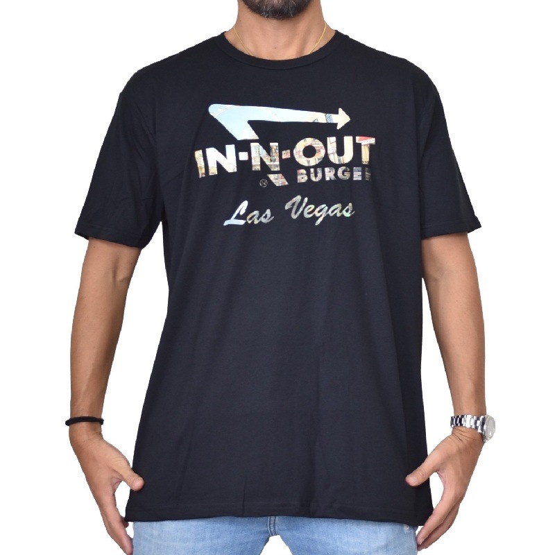 �礭�������� ��� IN-N-OUT BURGER ���󥢥�ɥ����ȥС����� Ⱦµ�ԥ���� LAS VEGAS �饹�٥��� �� �֥�å� XL XXL XXXL 