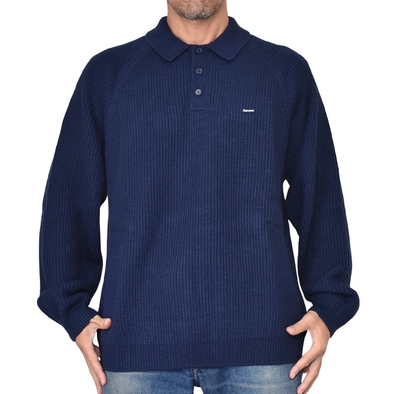 �礭�������� ��� Supreme ����ץ꡼�� Small Box Polo Sweater ���⡼��ܥå��� �ݥ��������� �˥å� XL