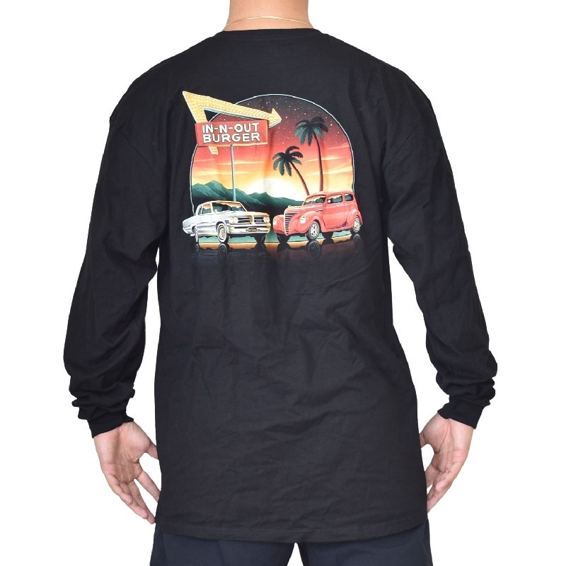 �礭�������� ��� IN-N-OUT BURGER ���󥢥�ɥ����ȥС����� Ĺµ�ԥ���� ����� LAS VEGAS �饹�٥��� �� �֥�å� XL XXL XXXL 