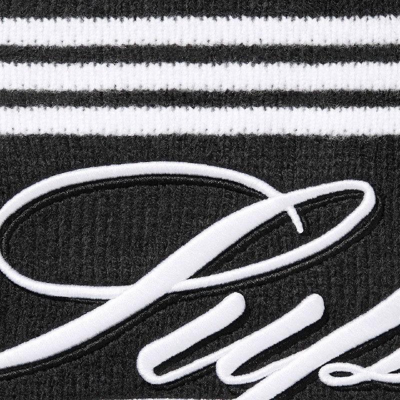 �礭�������� ��� Supreme ����ץ꡼�� Script Stripe Half Zip Sweater ������ץ� ���ȥ饤�� �ϡ��� ���å� �������� Black XXL