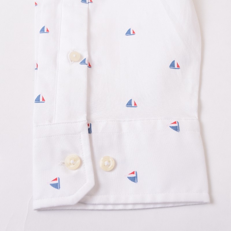 �礭�������� ��� NAUTICA �Ρ��ƥ��� �Ρ����� Ĺµ����� �����ݥ���� printed oxford shirt XL XXXXL