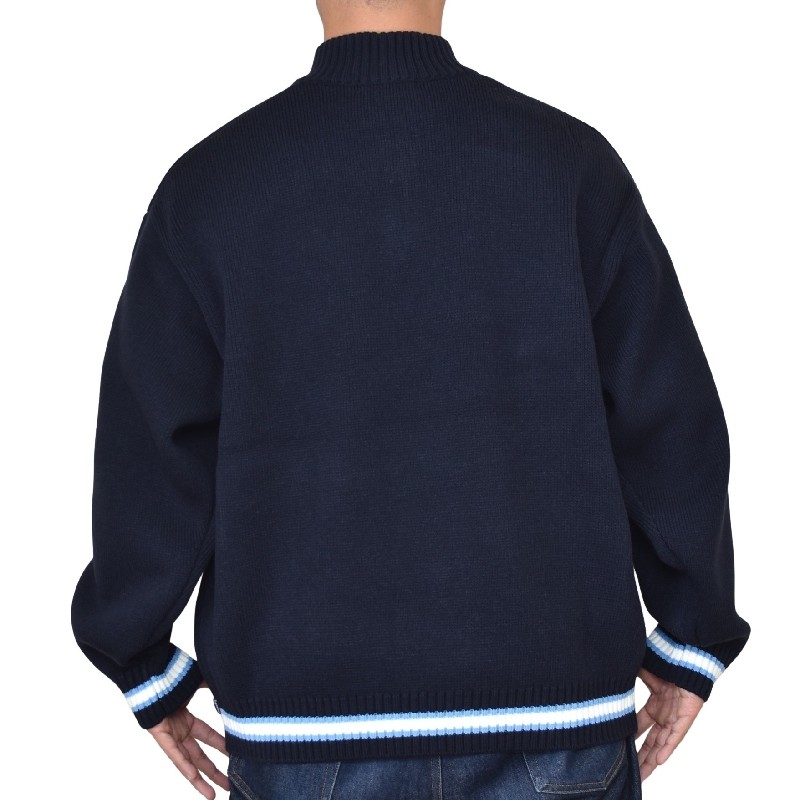 �礭�������� ��� Supreme ����ץ꡼�� Script Stripe Half Zip Sweater ������ץ� ���ȥ饤�� �ϡ��� ���å� �������� NAVY XXL