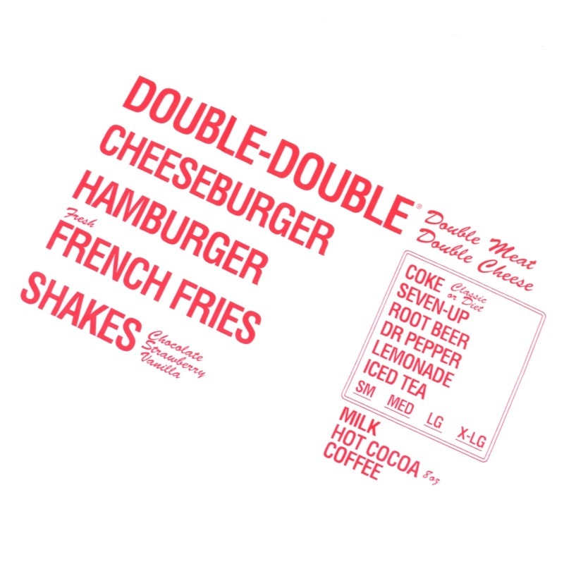 �礭�������� ��� IN-N-OUT BURGER ���󥢥�ɥ����ȥС����� Ⱦµ�ԥ���� MENU ��˥塼 �� �ۥ磻�� XL XXL XXXL 