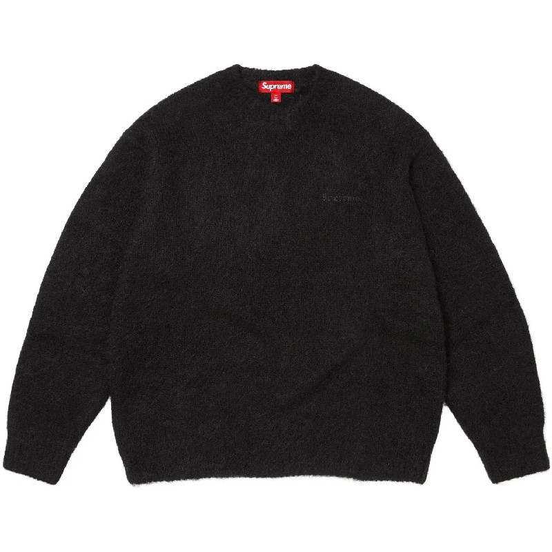 �礭�������� ��� Supreme ����ץ꡼�� Brushed Mohair Sweater Black ��إ� ������ ���롼�ͥå� �������� XXL
