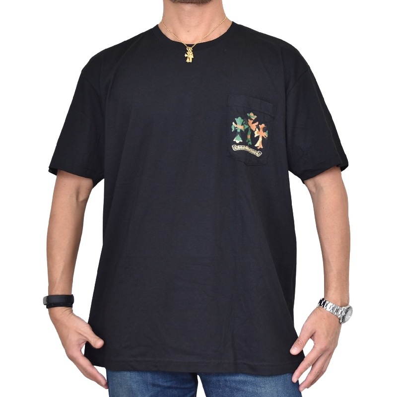 大きいサイズ メンズ CHROME HEARTS クロムハーツ 半袖 Tシャツ 黒 