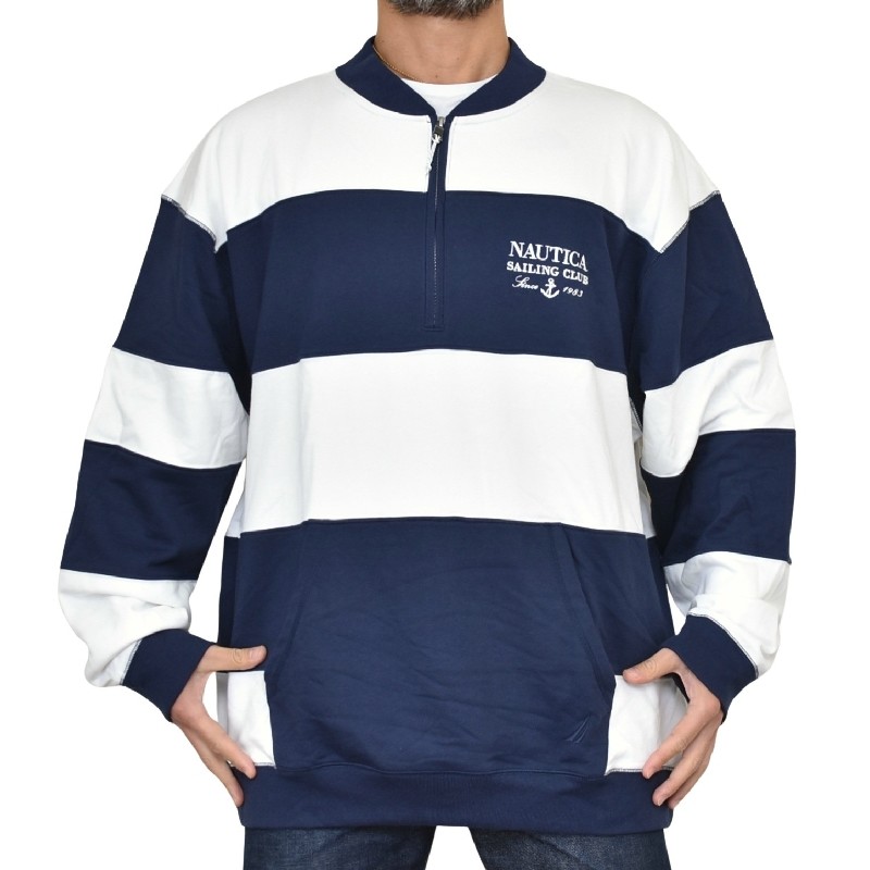 �礭�������� ��� NAUTICA �Ρ��ƥ��� �Ρ����� �ϡ��ե��å� �������åȥ���� �ܡ����� ���ݥ���� colorblock half-zip pullover XXL