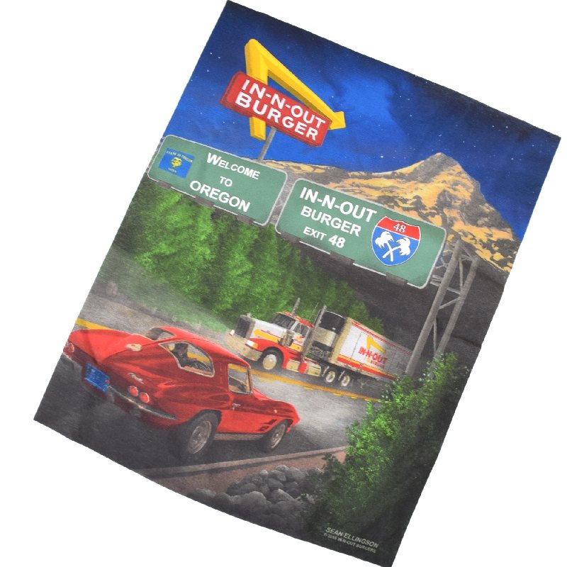 �礭�������� ��� IN-N-OUT BURGER ���󥢥�ɥ����ȥС����� Ⱦµ�ԥ���� ���쥴�� OREGON ORIGINAL SHIRT �� �ۥ磻�� XL XXL XXXL 