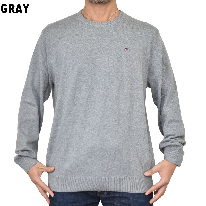�礭����������� �ȥߡ��ҥ�ե����� TOMMY HILFIGER ���롼�ͥå� ���åȥ� Ĺµ �ȥåץ� �ե�å����� ���ݥ���Ȼɽ� �ݼ� Classic Crewneck Sweater XXXL XXL