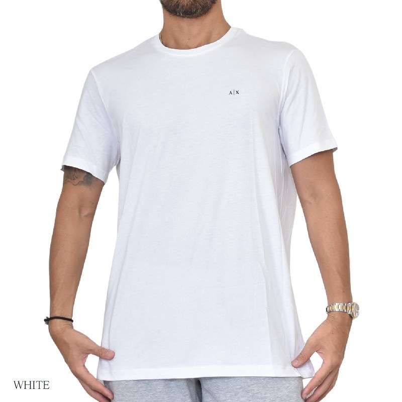 �礭�������� ��� ����ޡ��˥����������� A/X ARMANI EXCHANGE ���ݥ���Ȼɽ� ���롼�ͥå� Ⱦµ�ԥ���� �� �֥�å� �� �ۥ磻�� XL XXL 