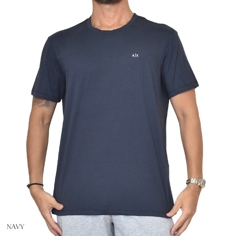 �礭�������� ��� ����ޡ��˥����������� A/X ARMANI EXCHANGE ���ݥ���Ȼɽ� ���롼�ͥå� Ⱦµ�ԥ���� �� �֥�å� �� �ۥ磻�� XL XXL 