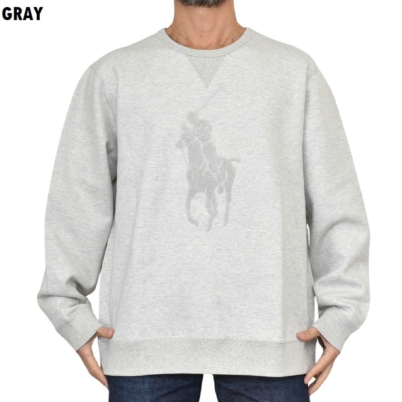 �礭�������� ��� �ݥ����ե������ POLO RALPH LAUREN ���롼�ͥå� �������åȥ���� �ȥ졼�ʡ� �ѥ������ �ͥ��ӡ� ���졼 XXL