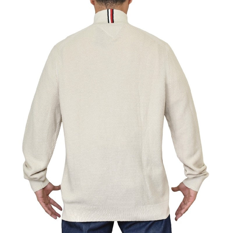 �礭����������� TOMMY HILFIGER �ȥߡ��ҥ�ե����� Textured Stitch Zip Mockneck Cardigan �������� �˥å� �ե른�å� �����ǥ����� Ĺµ ���ݥ���Ȼɽ� XL XXL