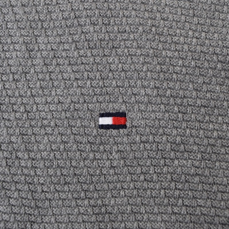 �礭����������� TOMMY HILFIGER �ȥߡ��ҥ�ե����� Textured Stitch Zip Mockneck Cardigan �������� �˥å� �ե른�å� �����ǥ����� Ĺµ ���ݥ���Ȼɽ� XL XXL