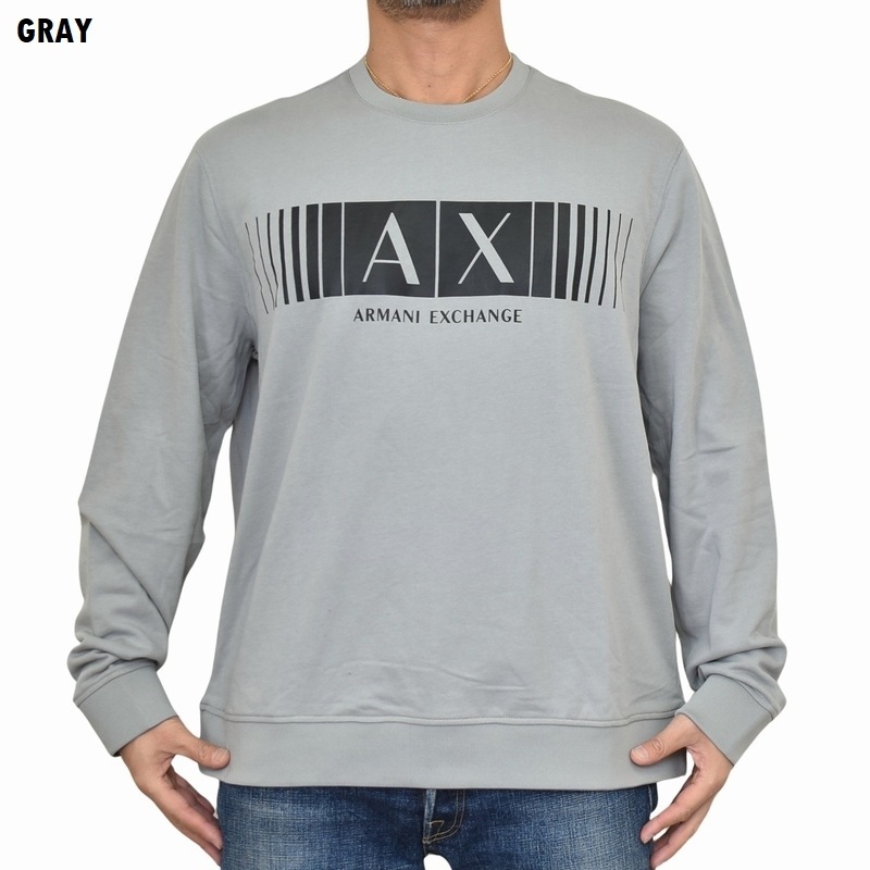 ��SALE���礭�������� ��� ����ޡ��˥����������� A/X ���롼�ͥå� �������åȥ���� �ȥ졼�ʡ� ���� ���졼 �� �֥�å� ARMANI EXCHANGE XXL