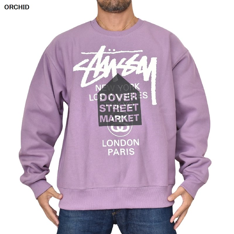 �礭����������� STUSSY ���ƥ塼���� ���롼�ͥå� �������åȥ���� �ɡ��С����ȥ꡼�ȥޡ����å� LA���� �����󥼥륹 Los Angeles DSM WORLD TOUR CREW XL XXL