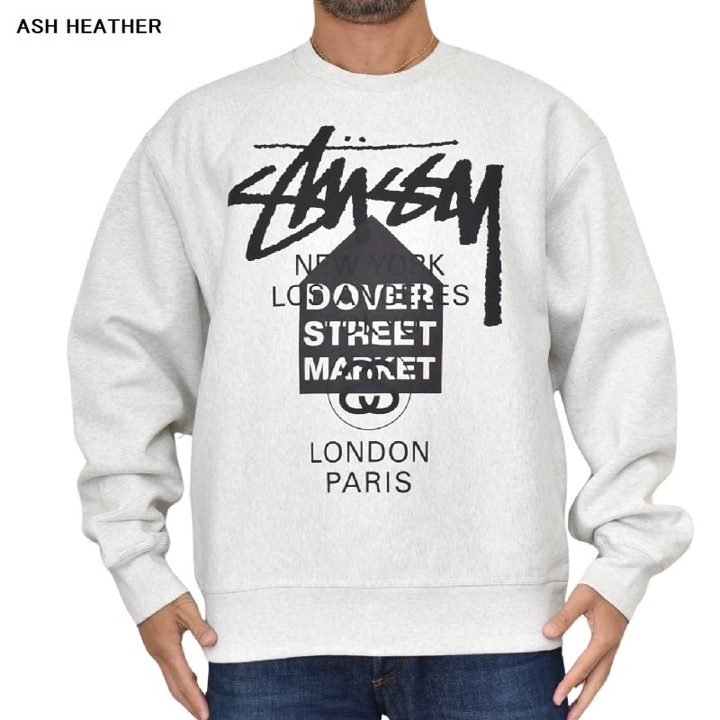 �礭����������� STUSSY ���ƥ塼���� ���롼�ͥå� �������åȥ���� �ɡ��С����ȥ꡼�ȥޡ����å� LA���� �����󥼥륹 Los Angeles DSM WORLD TOUR CREW XL XXL