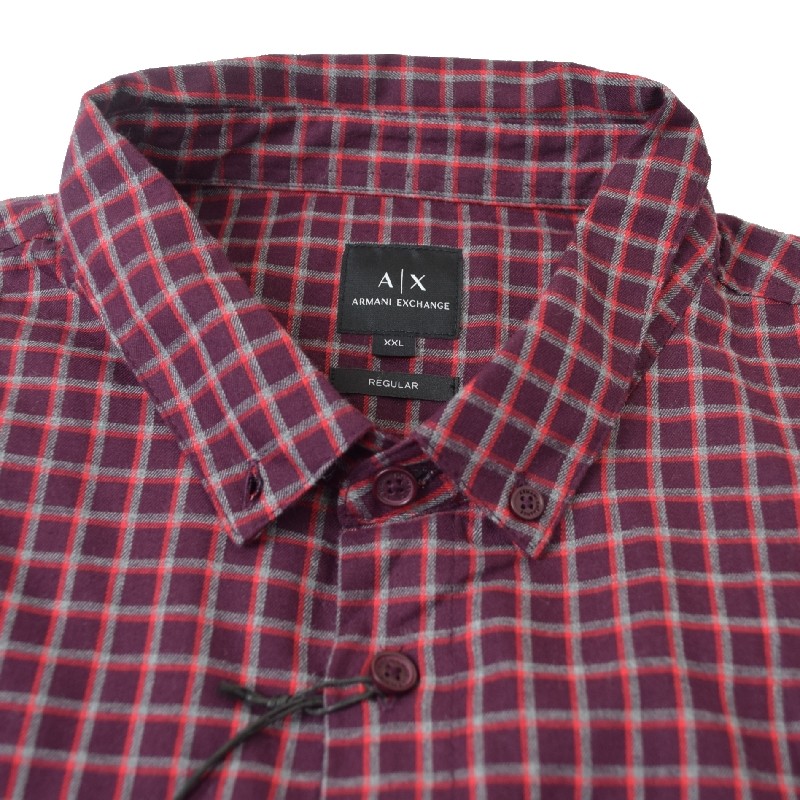 �礭�������� ��� ����ޡ��˥����������� A/X ARMANI EXCHANGE �����å��� �ǥ����� �����奢�� Ĺµ����� REGULAR FIT XXL