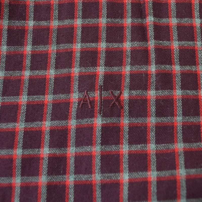 �礭�������� ��� ����ޡ��˥����������� A/X ARMANI EXCHANGE �����å��� �ǥ����� �����奢�� Ĺµ����� REGULAR FIT XXL