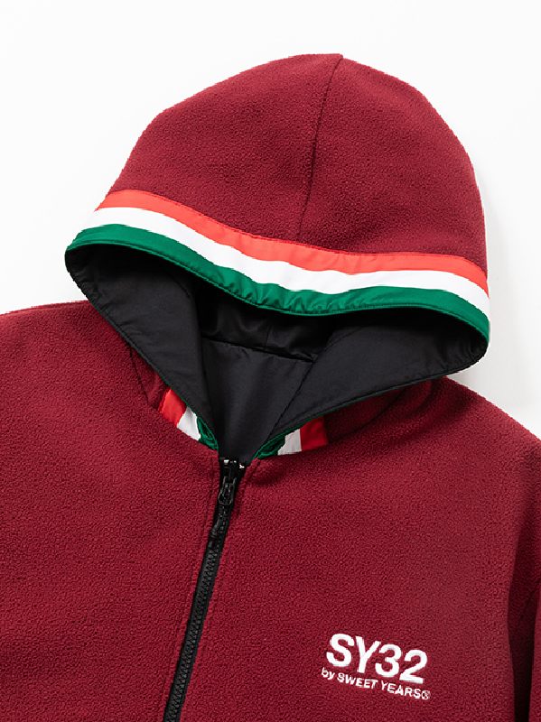 ��SALE�ۡ������� �礭�������� ��� SY32 by SWEET YEARS ���������ȥ��䡼�� ��С����֥� �ե꡼�� �ե른�å� ���㥱�å� REVERSIBLE FLEECE ZIP HOODIE XXXL XXXXL