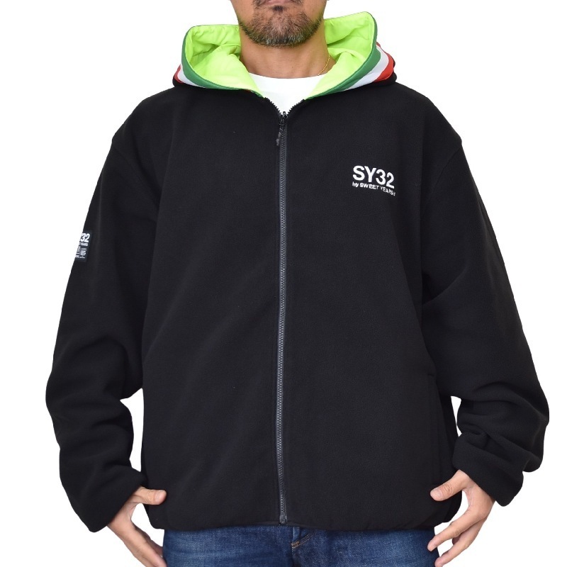  礭  SY32 by SWEET YEARS ȥ䡼 С֥ ե꡼ ե른å 㥱å REVERSIBLE FLEECE ZIP HOODIE XXXL XXXXL