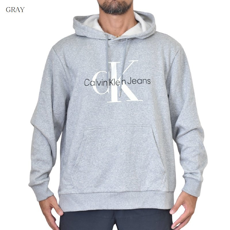 ��SALE�� �礭�������� ��� CK ����Х󥯥饤�󥸡��� Calvin Klein Jeans �ѡ����� �ץ륪���С� �������å� ΢���� �� �֥�å� ���졼 �ۥ磻�� ���åȥ��å��б� XL XXL