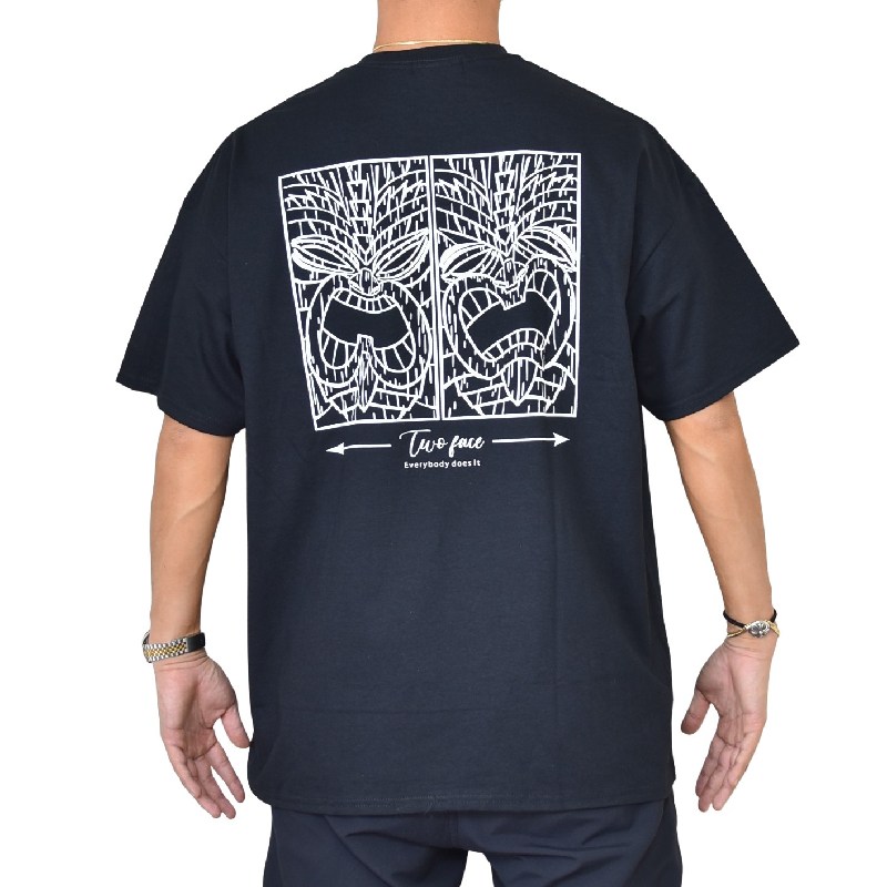 礭  EYEDY ǥ TIKI TWO FACE Ⱦµԥ   ֥å ۥ磻 XXL XXXL 