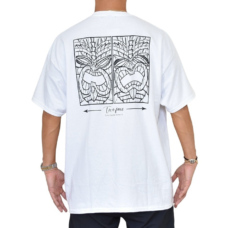 礭  EYEDY ǥ TIKI TWO FACE Ⱦµԥ   ֥å ۥ磻 XXL XXXL 