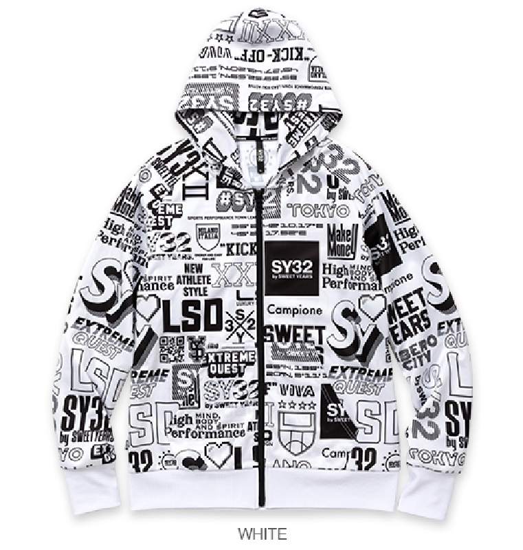 ��SALE���礭�������� ��� SY32 by SWEET YEARS ���������ȥ��䡼�� ���� �ץ��� �������åȥ��åץѡ����� �ա��ǥ��� PE PRINT SWEAT PARKA XXXL XXXXL