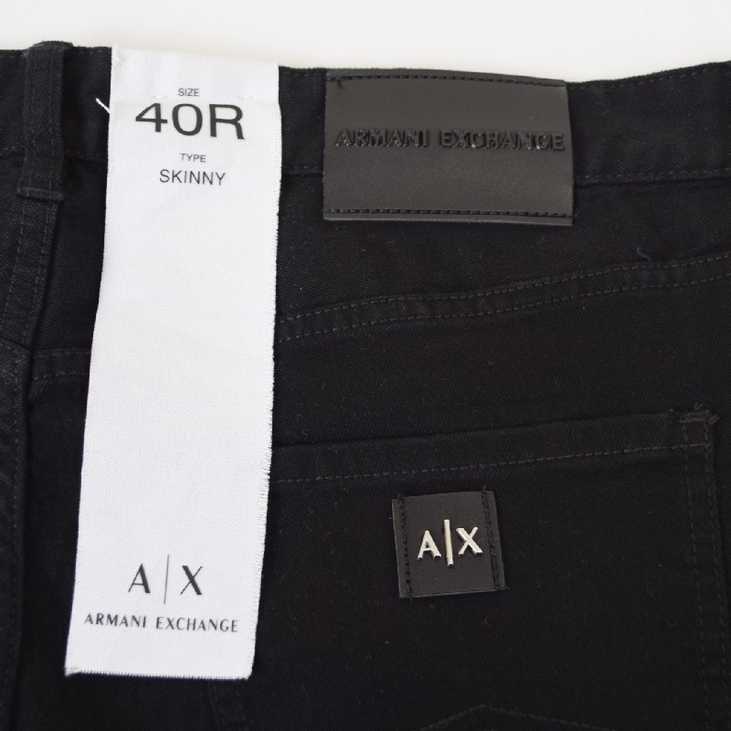 �礭�������� ��� ����ޡ��˥����������� A/X ARMANI EXCHANGE �֥�å��ǥ˥�ѥ�� ������ �����ѥ� �����ˡ� ���ȥ�å� �� �֥�å� SKINNY 40�����