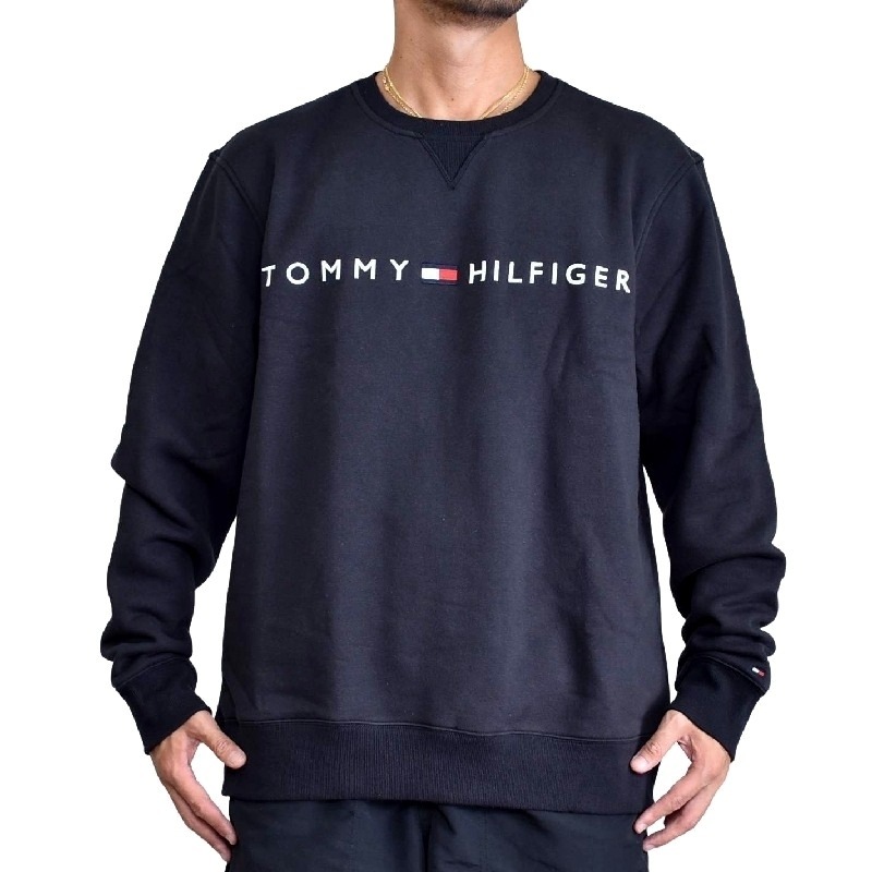 大きいサイズメンズ Tommy Hilfiger トミーヒルフィガー ロゴ刺繍 クルーネック スウェットシャツ トレーナー 裏起毛 Xxl 大きいサイズのメンズ服専門店 Deff