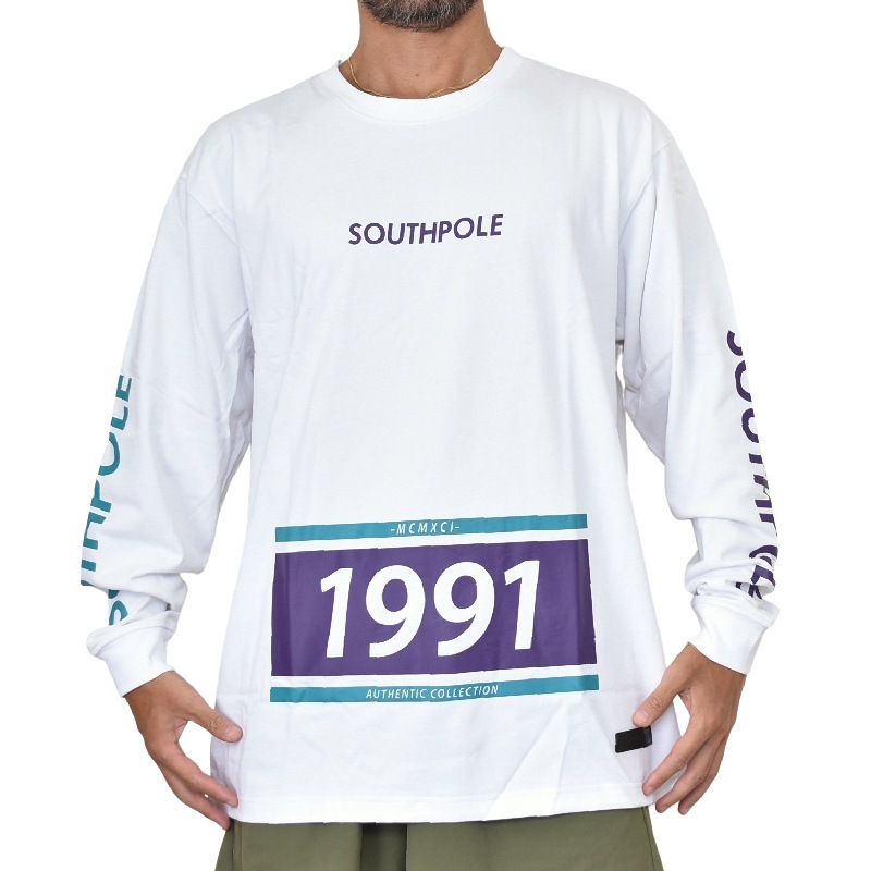 SALE 礭  SOUTHPOLE ݡ  Ĺµԥ إӡ   ֥å ۥ磻 XXXL [M 1/1]