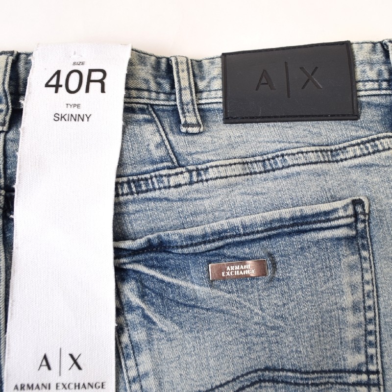 �礭�������� ��� ����ޡ��˥����������� A/X ARMANI EXCHANGE �ǥ˥�ѥ�� ������ �����ѥ� �桼���ɲù� ���᡼�� �����ˡ� ���ȥ�å� SKINNY 40�����