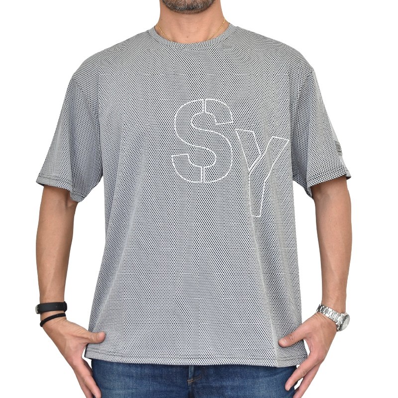 SALE 礭  SY32 by SWEET YEARS ȥ䡼 å Ⱦµ T DIMPLE MESH STENCIL LOGO TEE XXXL XXXXL