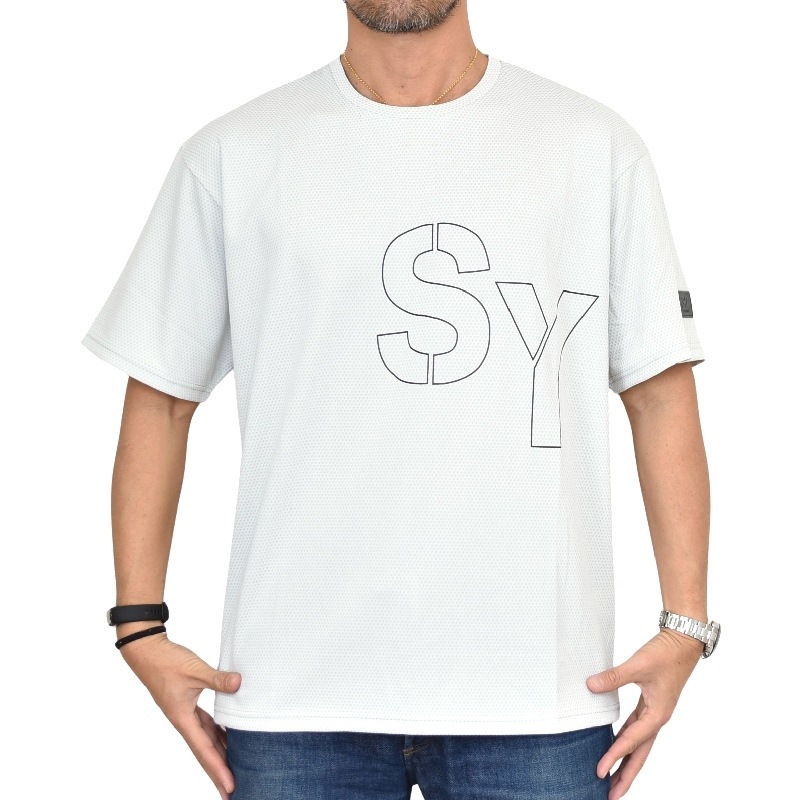 SALE 礭  SY32 by SWEET YEARS ȥ䡼 å Ⱦµ T DIMPLE MESH STENCIL LOGO TEE XXXL XXXXL