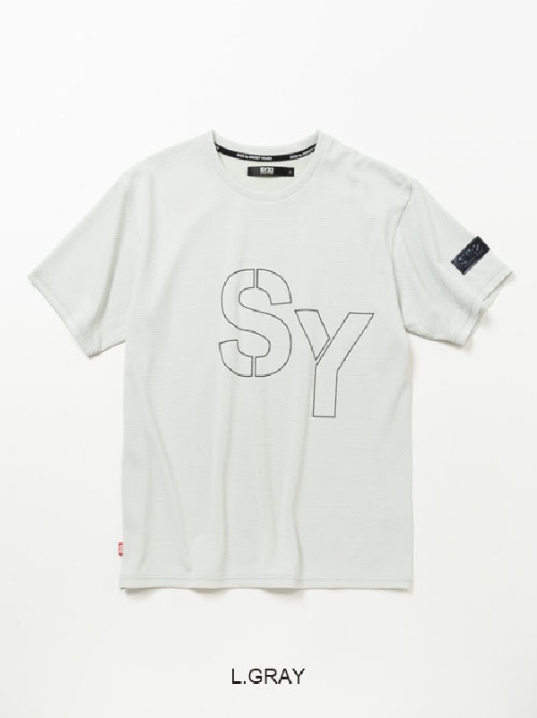 SALE 礭  SY32 by SWEET YEARS ȥ䡼 å Ⱦµ T DIMPLE MESH STENCIL LOGO TEE XXXL XXXXL