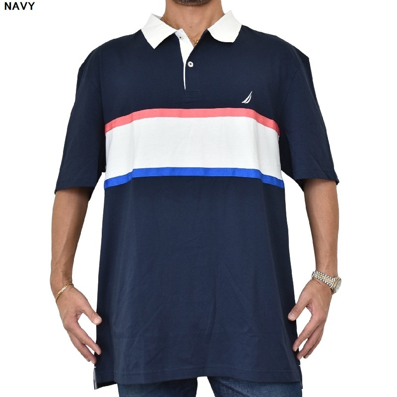 礭  NAUTICA Ρƥ Ρ ݥ Ⱦµ Classic Fit Rugby Chest-Stripe Polo XXL XXXL [M 1/1]