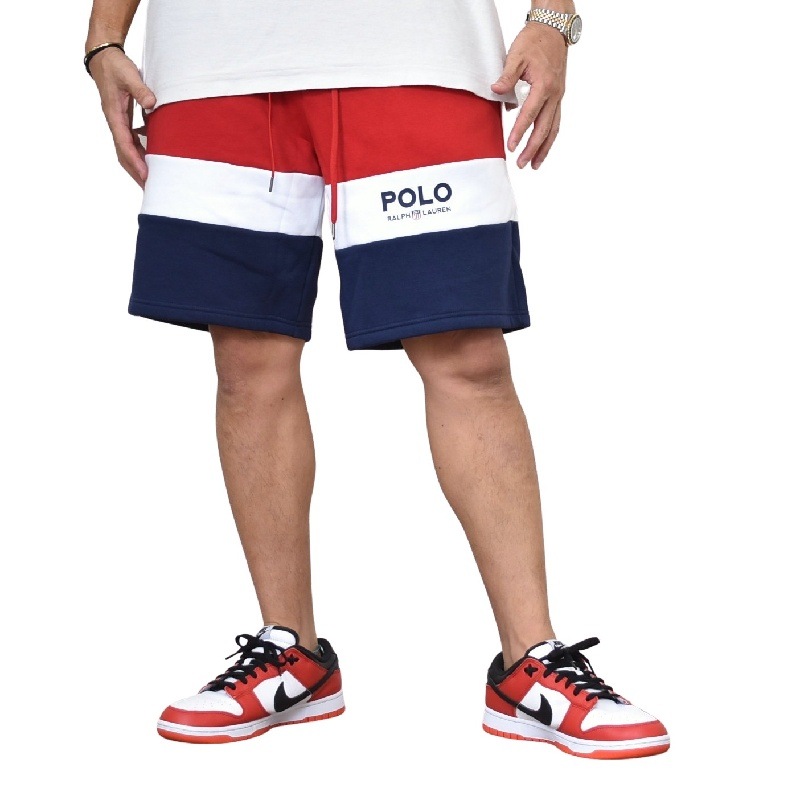 大きいサイズ メンズ ポロラルフローレン Polo Ralph Lauren ボーダー ショーツ ハーフパンツ ショートパンツ 裏起毛スウェット Xl Xxl 大きいサイズのメンズ服専門店 Deff