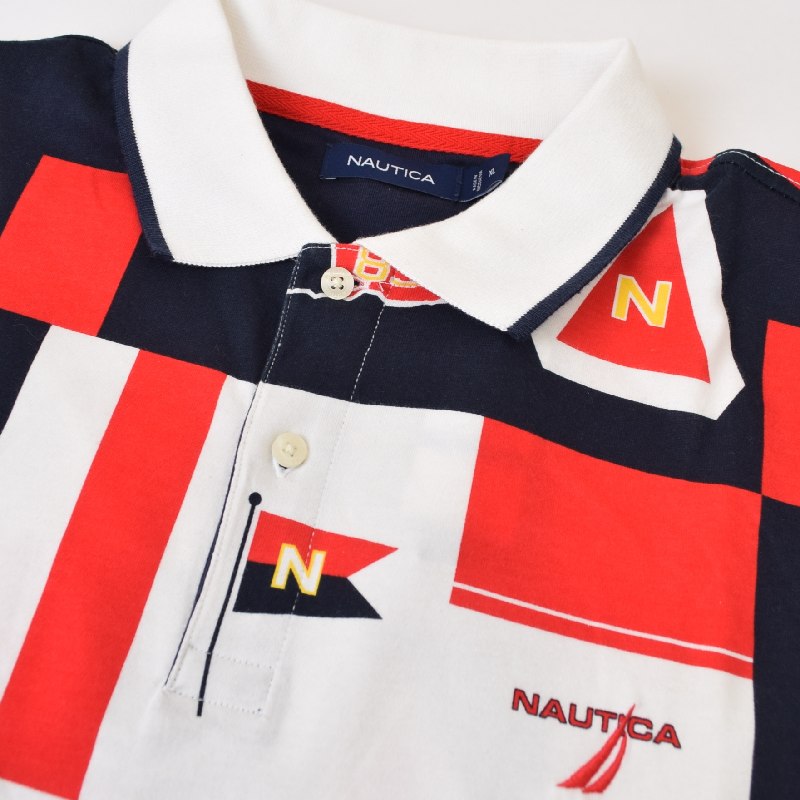 �礭�������� ��� NAUTICA �Ρ��ƥ��� �Ρ����� �ݥ������ Ⱦµ Sustainably Crafted Classic Fit Printed Polo XL XXL [M�� 1/1]