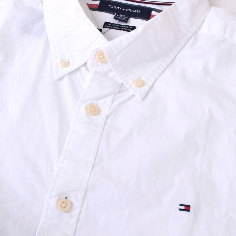 �礭����������� �ȥߡ��ҥ�ե����� TOMMY HILFIGER Ⱦµ ����� ���ݥ���� �ܥ�������� SLIM FIT STRETCH XXL