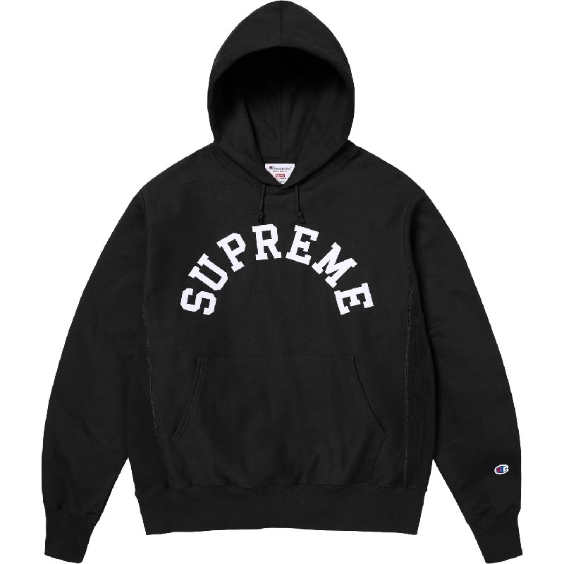 �礭�������� ��� Supreme ����ץ꡼�� Champion Hooded Sweatshirt �ץ륪���С� �ա��ǥ��� �ѡ����� Black XXL