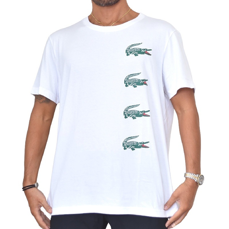 大きいサイズ メンズ ラコステ Lacoste クルーネック 半袖ｔシャツ ネイビー 白 ホワイト Xxl Xxxl Xxxxl メール便対応 M便 1 1 大きいサイズのメンズ服専門店 Deff
