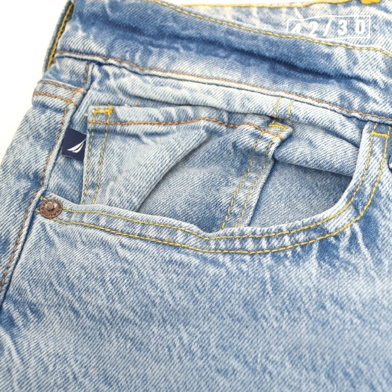 �礭�������� ��� NAUTICA �Ρ��ƥ��� �����ѥ� �ǥ˥� ������ ���ꥸ�ʥ� ���å��� ���ȥ�å� original relaxed stretch denim 42�����